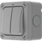 British General  IP66 20A 2-Gang 2-Way Weatherproof Outdoor Switch with Neon