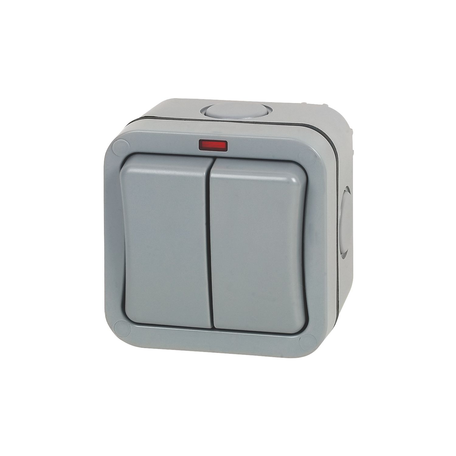 British General IP66 20A 2-Gang 2-Way Weatherproof Outdoor Switch with Neon (66499)