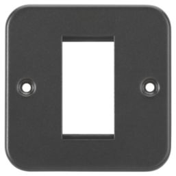 Knightsbridge  1-Module Modular Metal Clad Faceplate Black