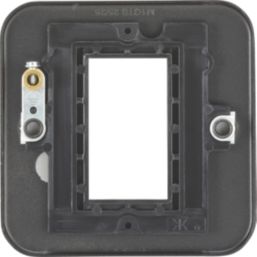 Knightsbridge  1-Module Modular Metal Clad Faceplate Black