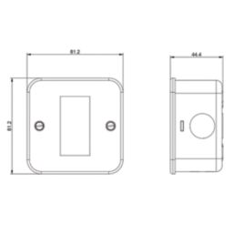 Knightsbridge  1-Module Modular Metal Clad Faceplate Black