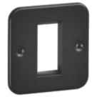 Knightsbridge  1-Module Modular Metal Clad Faceplate Black