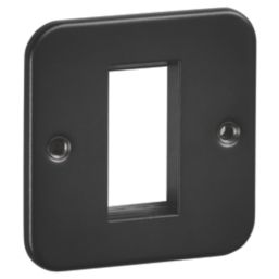 Knightsbridge  1-Module Modular Metal Clad Faceplate Black
