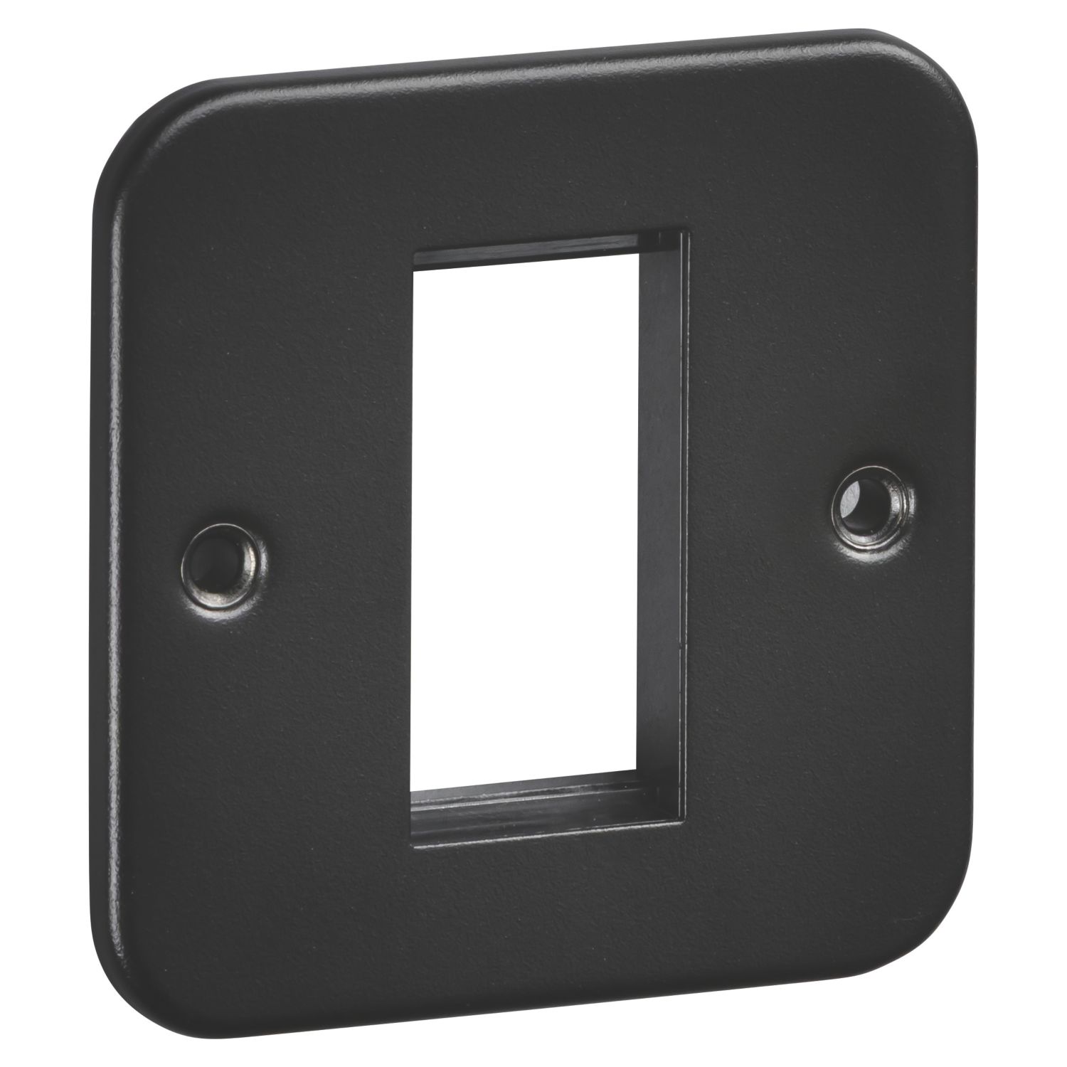 Knightsbridge 1-Module Modular Metal Clad Faceplate Black (664AM)
