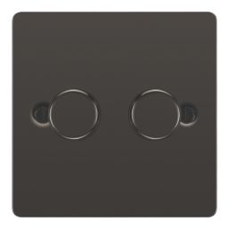 LAP  2-Gang 2-Way LED Dimmer Switch  Black Nickel with Colour-Matched Inserts