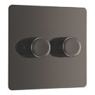 LAP  2-Gang 2-Way LED Dimmer Switch  Black Nickel with Colour-Matched Inserts