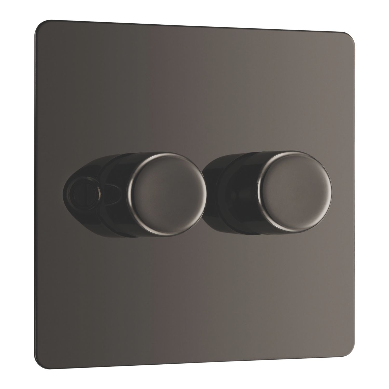 LAP 2-Gang 2-Way LED Dimmer Switch Black Nickel with Colour-Matched Inserts (664CN)