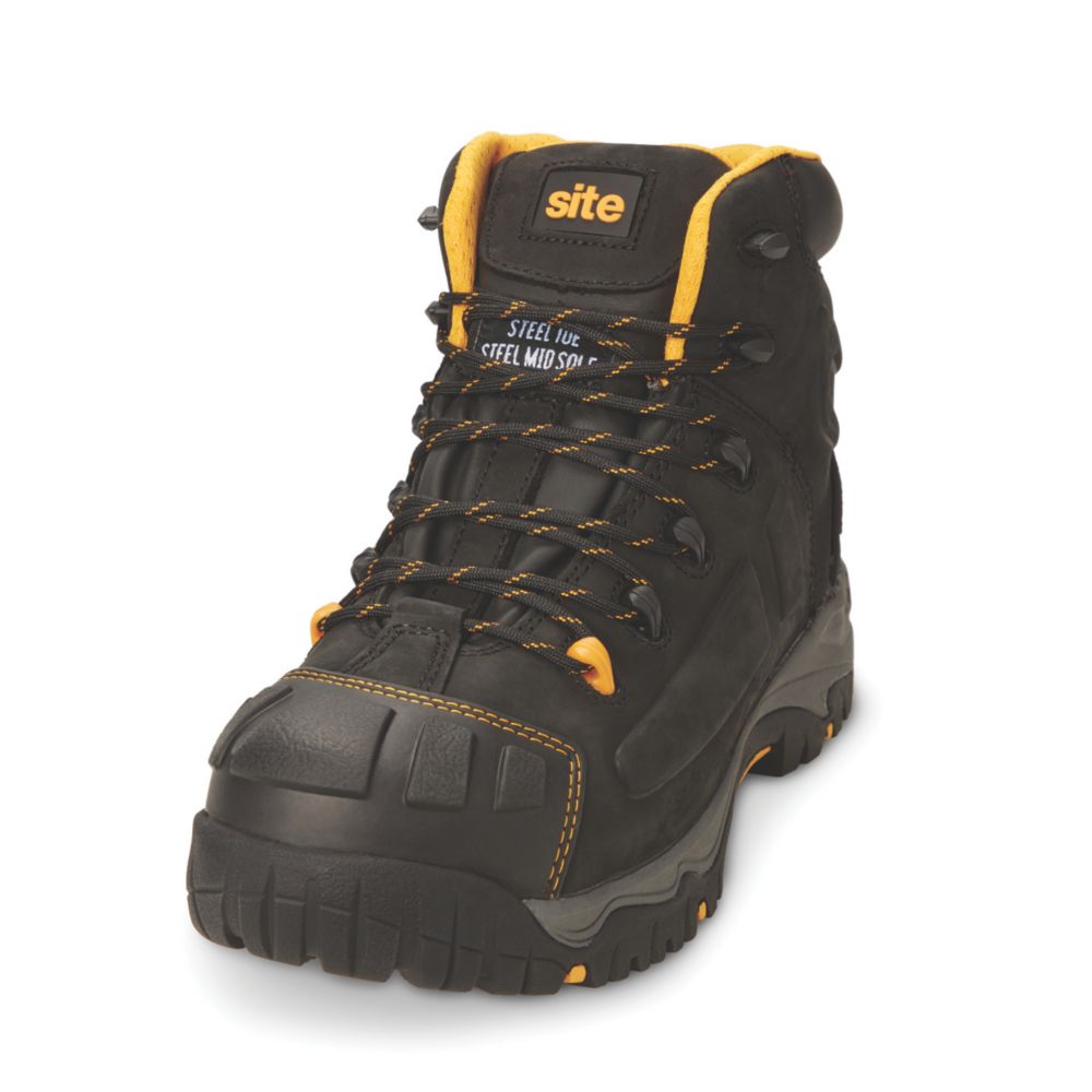Site Fortress Size 15 Black Waterproof Steel Toe Cap Safety Boots
