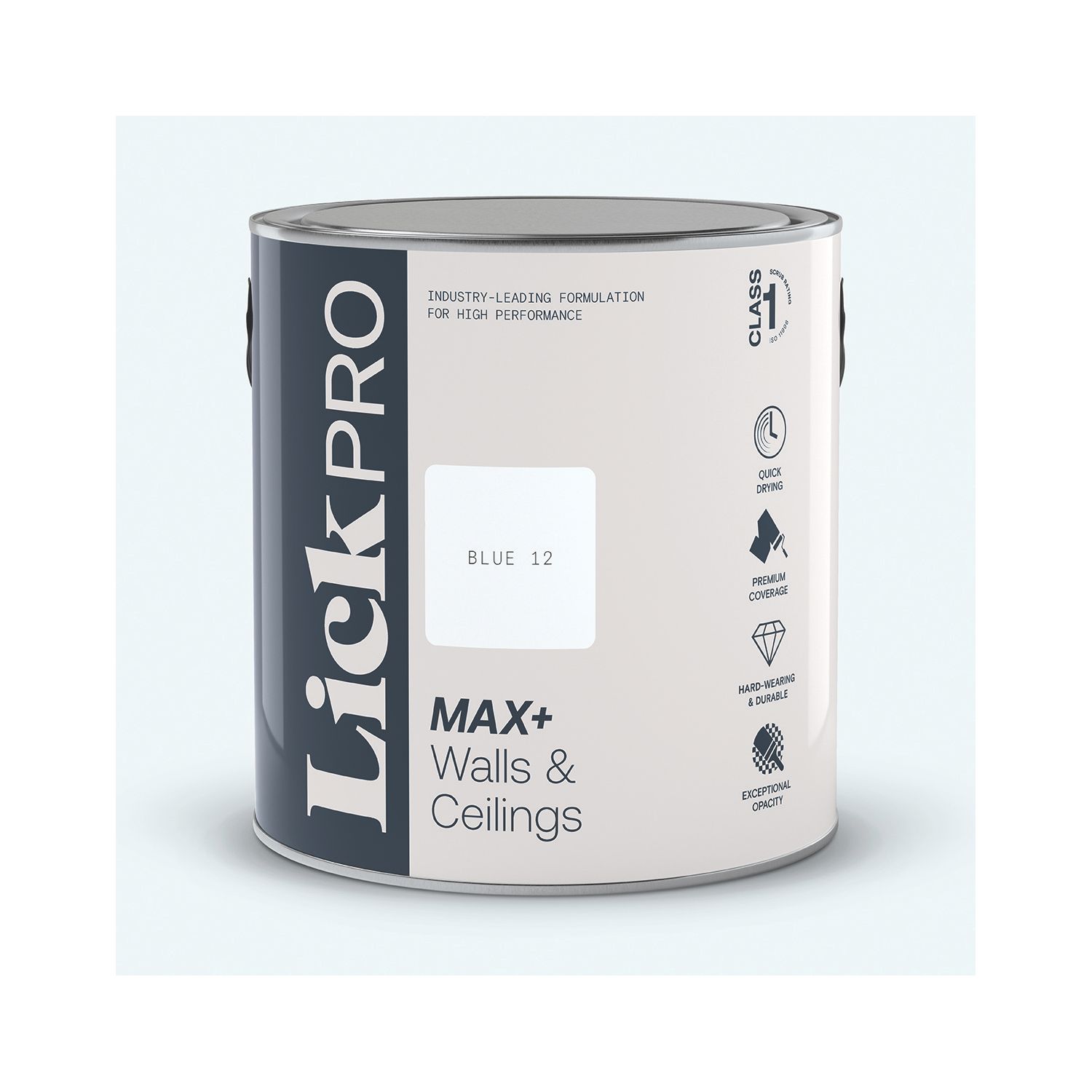 LickPro Max+ 2.5Ltr Blue 12 Matt Emulsion Paint (664JX)