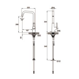 Clearwater Azia Battery-Powered Single Lever Monobloc Tap with Sensor Operation Chrome