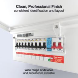 British General  12-Module 9-Way Populated High Integrity Main Switch Consumer Unit with SPD