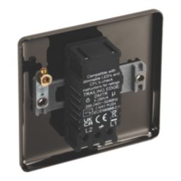 LAP  1-Gang 2-Way LED Dimmer Switch  Black Nickel with Colour-Matched Inserts