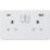 Knightsbridge  13A 2-Gang SP Switched Socket + 4.0A 20W 2-Outlet Type A & C USB Charger Matt White with White Inserts