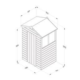 Forest Beckwood 4' x 3' (Nominal) Apex Shiplap Timber Shed with Base & Assembly