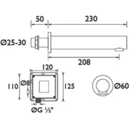 Bristan  Chrome  60mm Sensor Mono Basin Mixer Tap