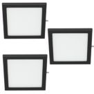VEW Slim Square LED Cabinet Lights Black 3W 150lm 3 Pack