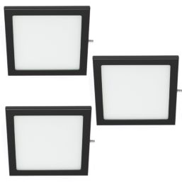VEW Slim Square LED Cabinet Lights Black 3W 150lm 3 Pack