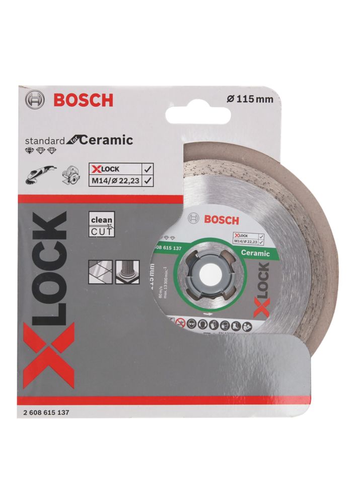 Bosch XLock Tile Diamond Disc 115mm x 22.23mm - Screwfix