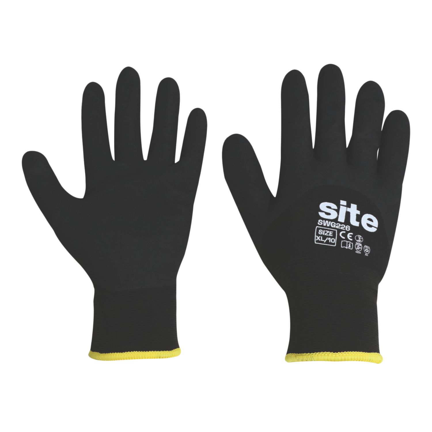 Site Thermal Nitrile Gloves Black X Large (664YW)