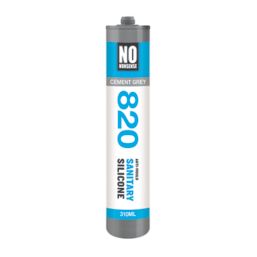 冷凍H10 S10 SM30 M20 No Nonsense 820 Sanitary Silicone Sealant Cement Grey 310ml - Screwfix