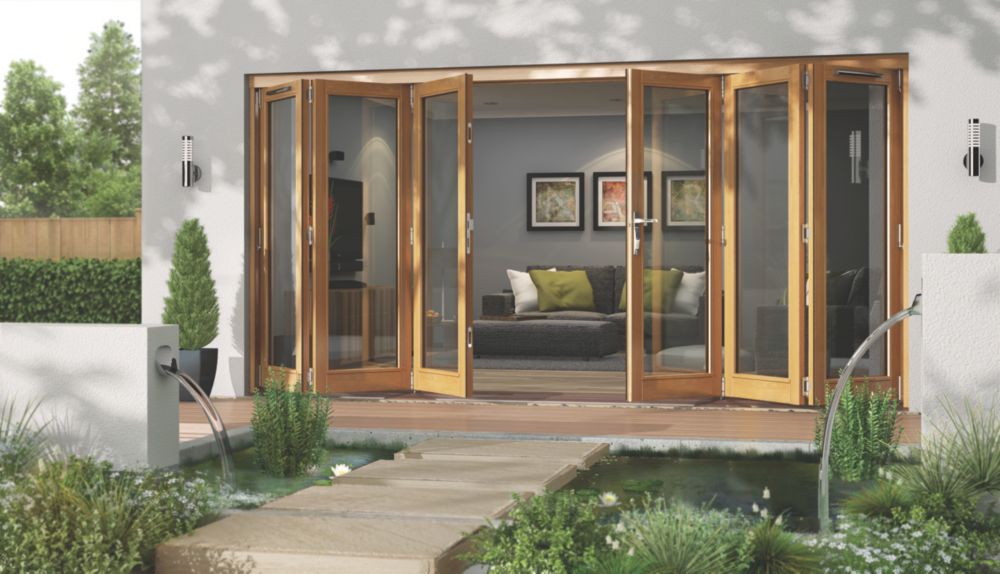 Jeld Wen Canberra Slide Fold Patio Door Set Golden Oak 4794 X