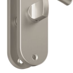 Cooke & Lewis Bourne Fire Rated WC Lever on Backplate Handle Pair Satin Nickel