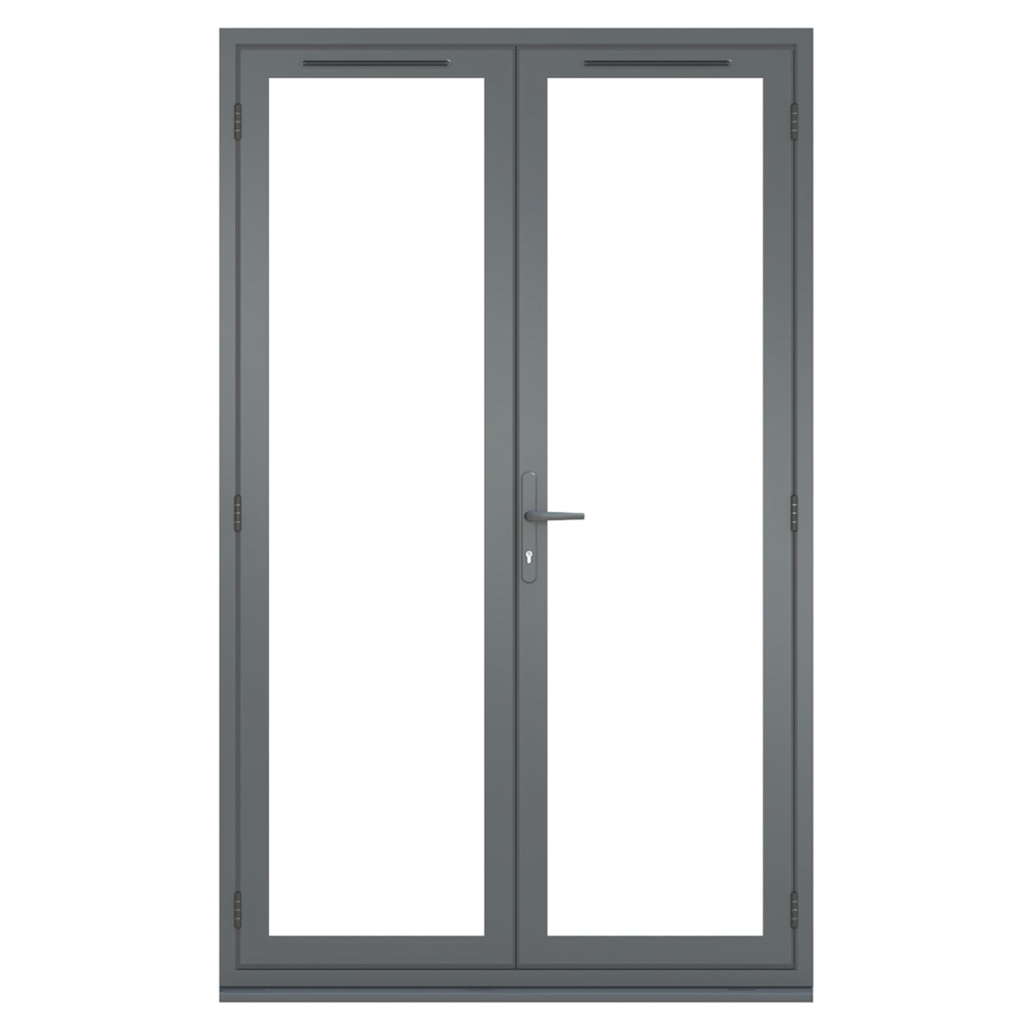 Green & Taylor Grey Double-Glazed Aluminium French External Doors 2090mm x 1190mm (665CT)
