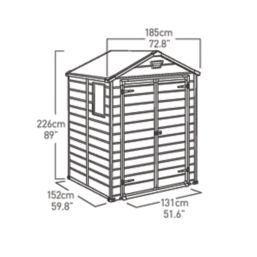 Keter Manor 6' x 5' (Nominal) Apex Resin Shed Grey