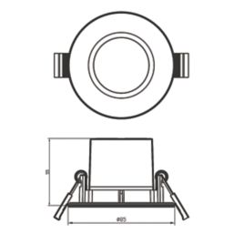 Philips Dive Fixed  LED Downlight Black 5.5W 350lm