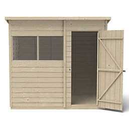 Forest  7' x 5' (Nominal) Pent Overlap Timber Shed with Assembly