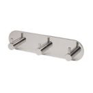 Eclipse Self-Adhesive Trio Coat Hook Polished Stainless Steel 191mm x 48mm