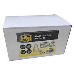 Smith & Locke  Brass Keyed Alike    Padlock 30mm 10 Pack
