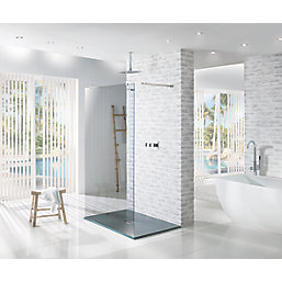Essentials Rectangular Shower Tray with Waste Slate Grey 1400mm x 900mm x 25mm