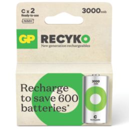 GP Batteries Recyko Rechargeable C Batteries 2 Pack