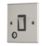 Contactum iConic 20A 1-Gang DP Control Switch & Flex Outlet Brushed Steel  with Black Inserts