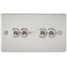 Knightsbridge  10AX 4-Gang 2-Way Light Switch  Brushed Chrome
