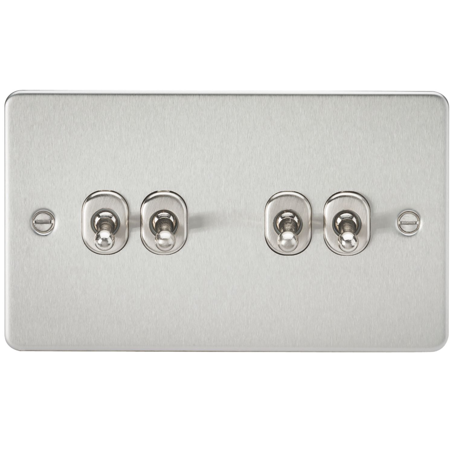 Knightsbridge 10AX 4-Gang 2-Way Light Switch Brushed Chrome (665TY)