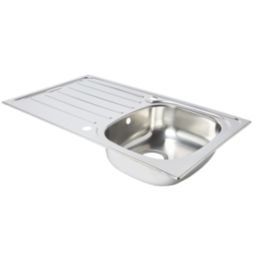 Essentials  1 Bowl Stainless Steel Kitchen Sink & Drainer  860mm x 500mm