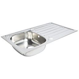 1 Bowl Stainless Steel Kitchen Sink & Drainer  860mm x 500mm