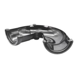 FloPlast  uPVC 50-156° Half Round Adjustable Gutter Angle Black 112mm
