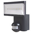 LAP Single Indoor & Outdoor LED Floodlight With PIR Sensor Black 21W 1900lm