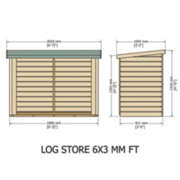 Shire  6' x 3' (Nominal) Timber Log Store