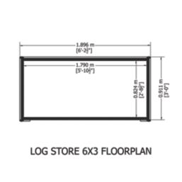 Shire  6' x 3' (Nominal) Timber Log Store