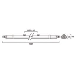 Sylvania Sylsplash Single 5ft LED IP65 Batten Light 50W 6250lm 220-240V