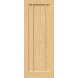 Green & Taylor  Unfinished Oak Wooden 3-Panel Internal Door 1981mm x 686mm