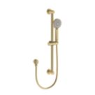 Bristan Round Riser Rail Kit and Wall Outlet Brushed Brass