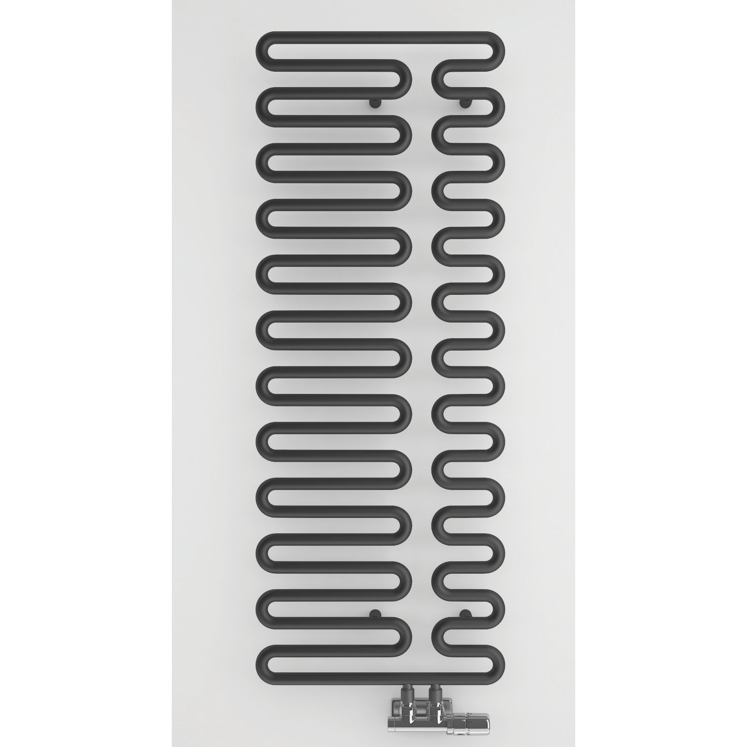 Terma 1244mm x 465mm 1747BTU Black Flat Designer Towel Radiator (666HR)