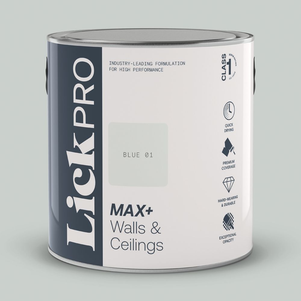 LickPro Eggshell Blue 01 Emulsion Paint 2.5Ltr Screwfix