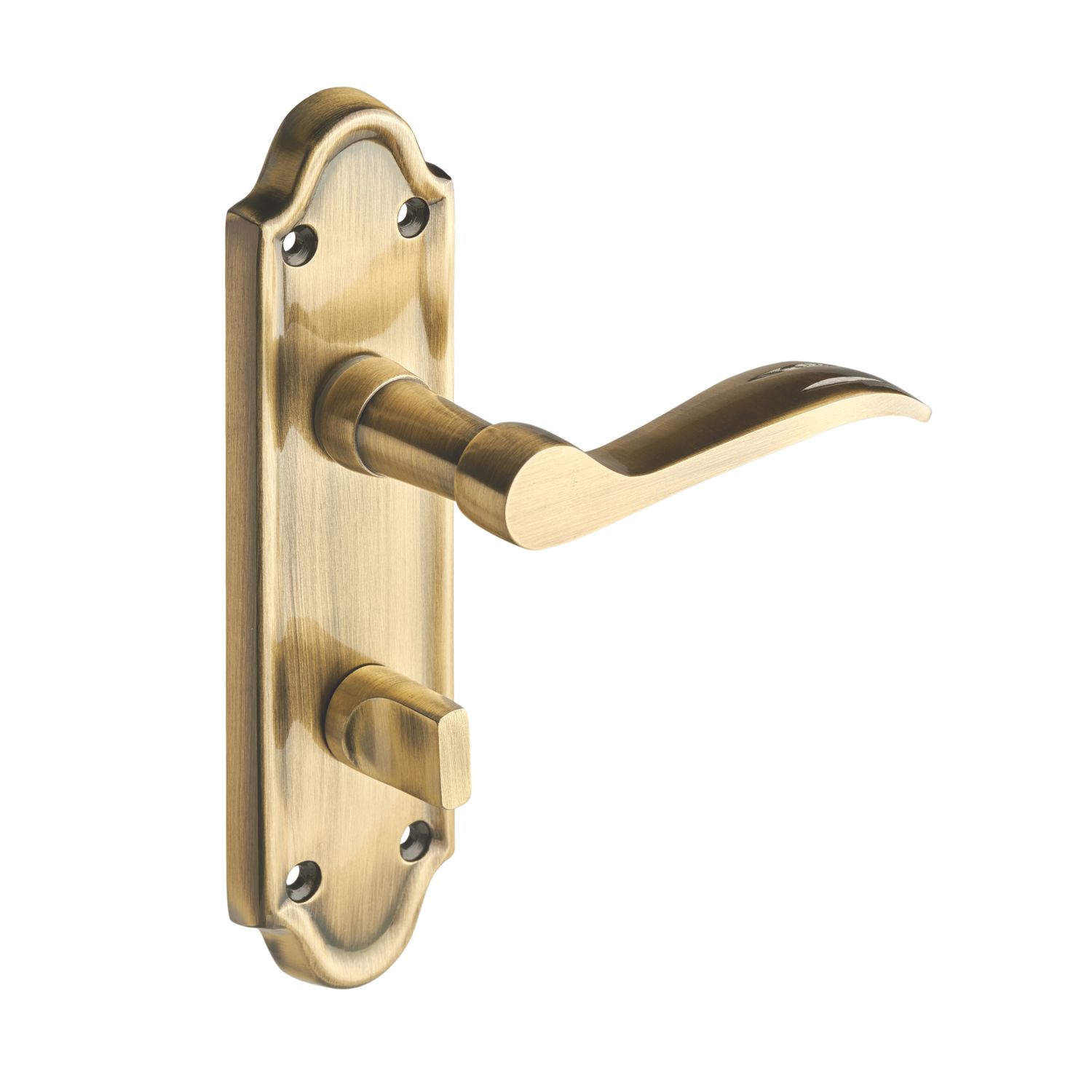 Designer Levers Kennington Fire Rated Lever Bathroom Door Handle Pair Antique Brass (666KK)