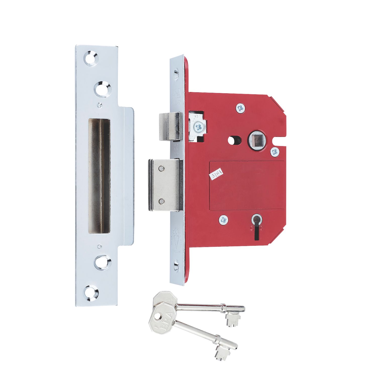 ERA Fire Rated 5 Lever Chrome BS Mortice Sashlock 76mm Case - 56mm Backset (666KR)